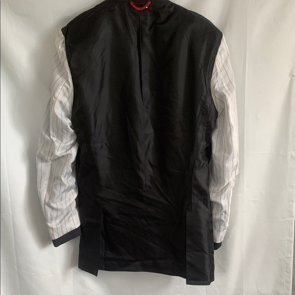 Alfani Red Label Slim Fit Charcoal Grey Light Plaid Blazer 100 % Wool 40L. - Picture 14 of 14